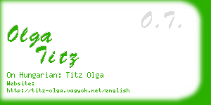 olga titz business card